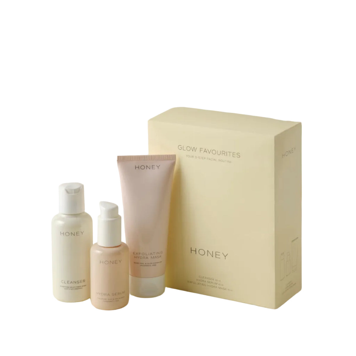 Honey Glow Favourites-presentask, ansiktsvård med 3 produkter