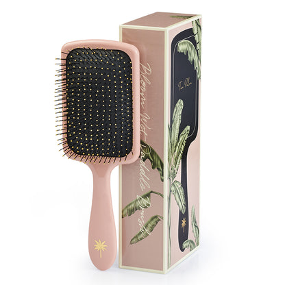 Fan Palm hårborste, Bloom paddle wet brush - Ros med glitter