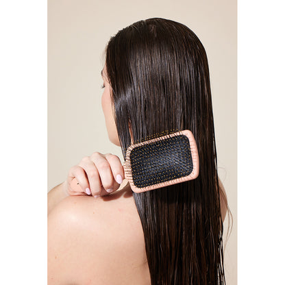 Fan Palm hårborste, Bloom paddle wet brush - Ros med glitter