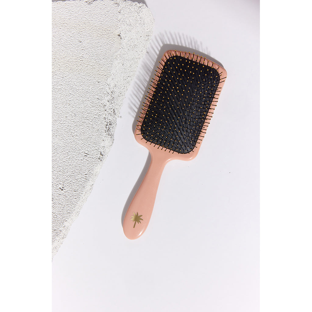 Fan Palm hårborste, Bloom paddle wet brush - Ros med glitter