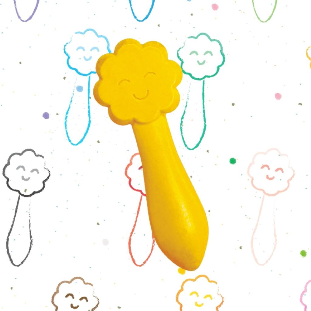 Haku Yoka, 12 färgkritor - leende ansikten