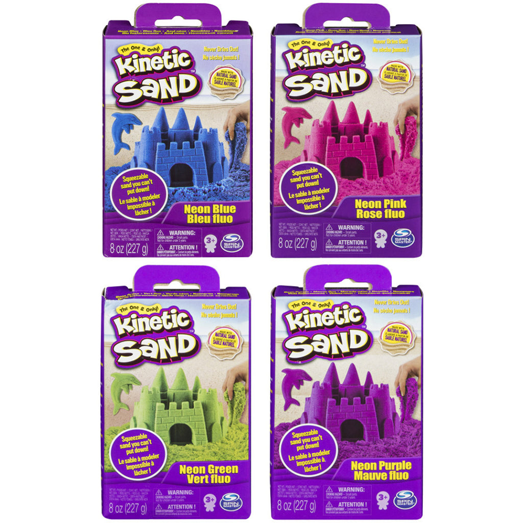 Kinetic Sand, Magisk sand, neonlåda - 4 olika färger
