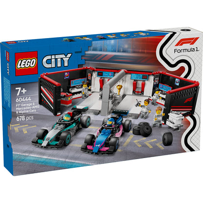 LEGO® City Projekt Alicia 2025, F1®-garage: Mercedes-AMG och Alpine-bilar