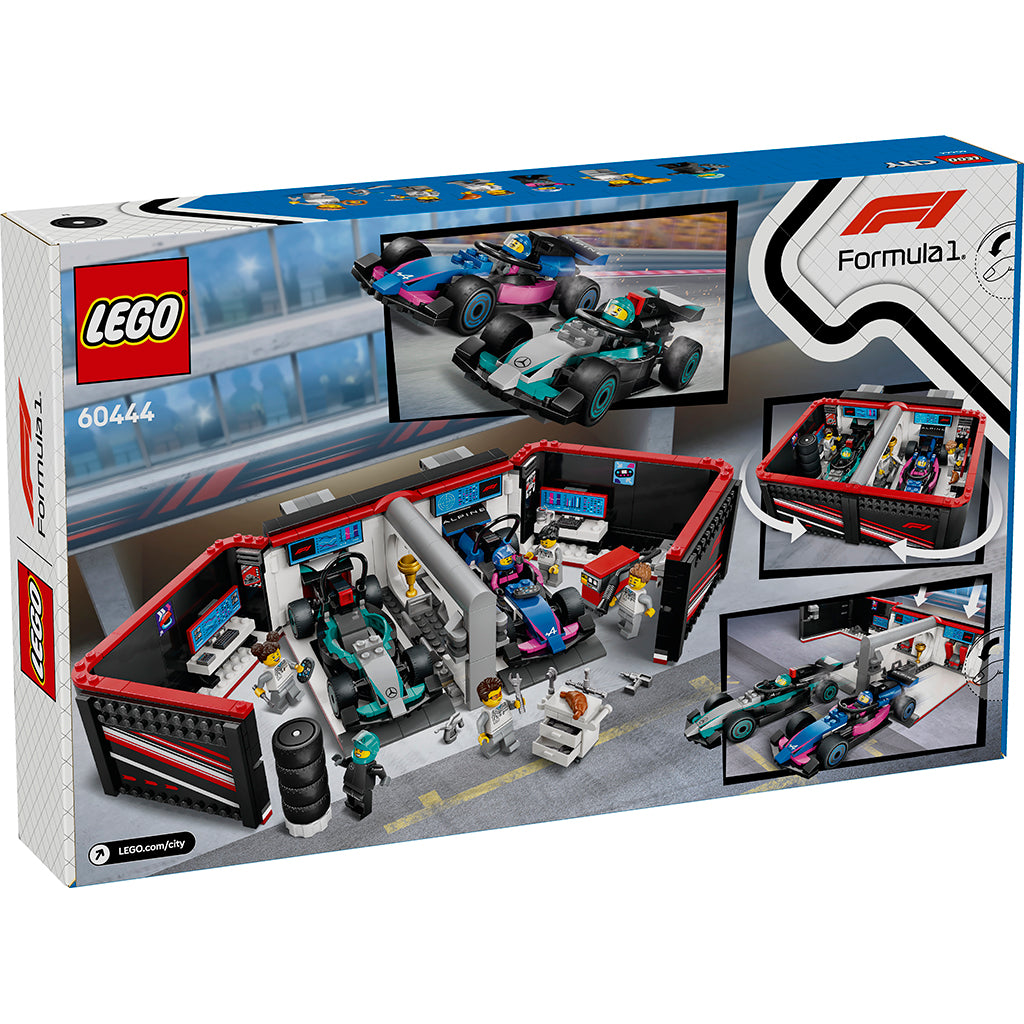 LEGO® City Projekt Alicia 2025, F1®-garage: Mercedes-AMG och Alpine-bilar
