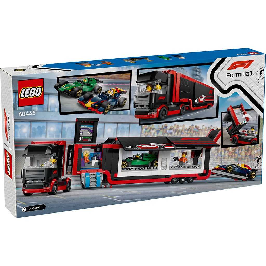 LEGO® City Projekt Alicia 2025, F1®-lastbil med RB20 och AMR24 F1®-bilar