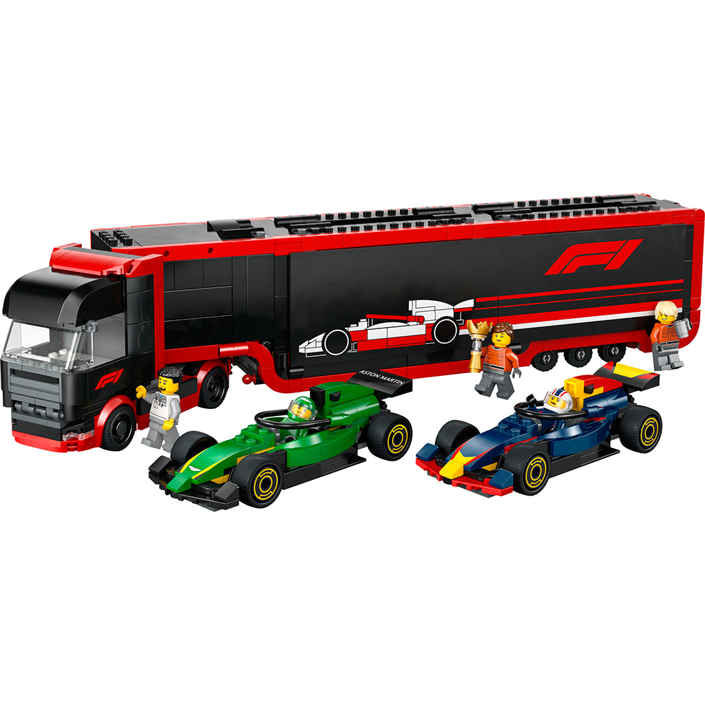 LEGO® City Projekt Alicia 2025, F1®-lastbil med RB20 och AMR24 F1®-bilar