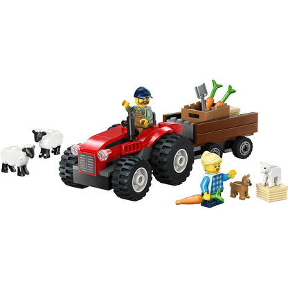 LEGO® City Great Vehicles, Röd traktor med släp och får