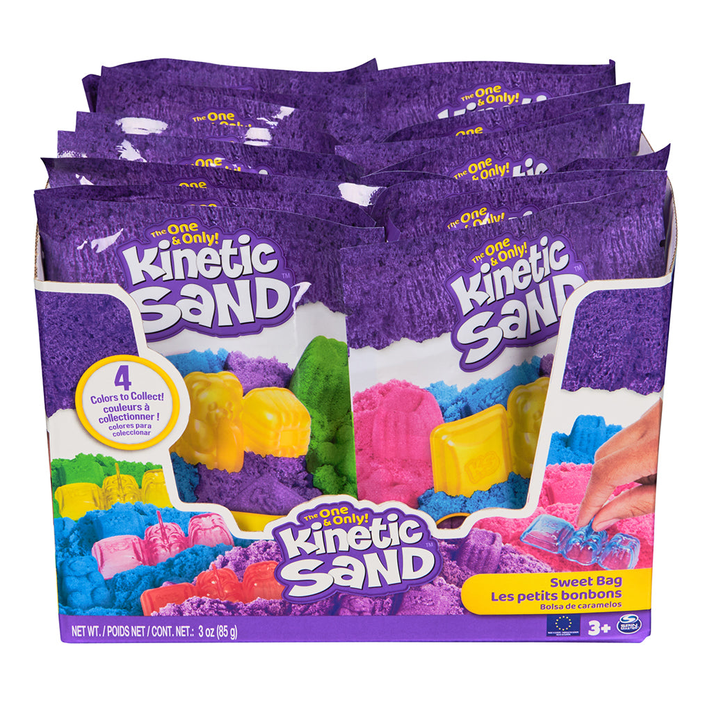 Kinetic Sand, Godispåse, 85 g och 1 form - 4 olika färger