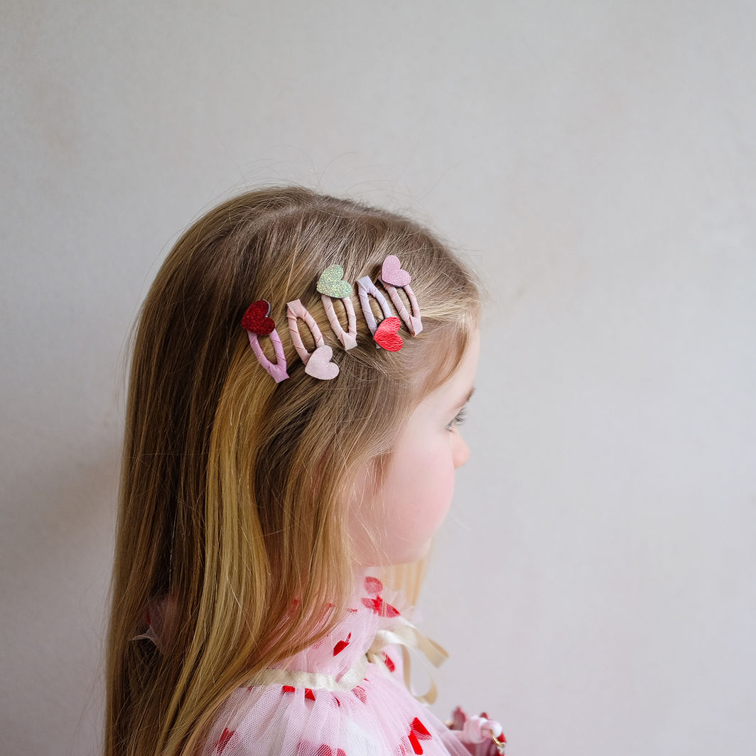 Mimi &amp; Lula 5 hårspännen, Mini Heart Valentines