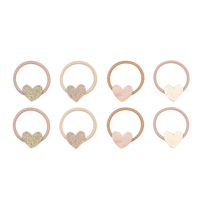 Mimi &amp; Lula Håraccessoar, 8 hårsnoddar - Mini Heart Shimmer Enchanted