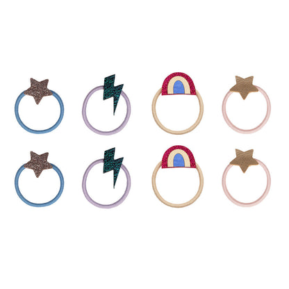 Mimi &amp; Lula - 8 Hårelastikker - Mini Rainbow Dancing Queen