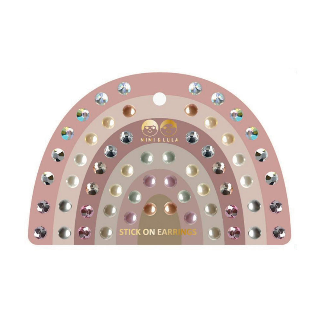 Mimi &amp; Lula Selvklæbende ørestickers 30 par - Pink Gem Earrings