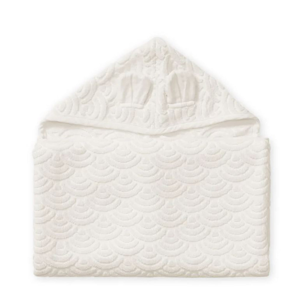 Cam Cam juniorhandduk med huva och öron, Off-white