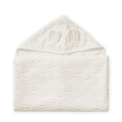 Cam Cam juniorhandduk med huva och öron, Off-white