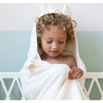 Cam Cam juniorhandduk med huva och öron, Off-white