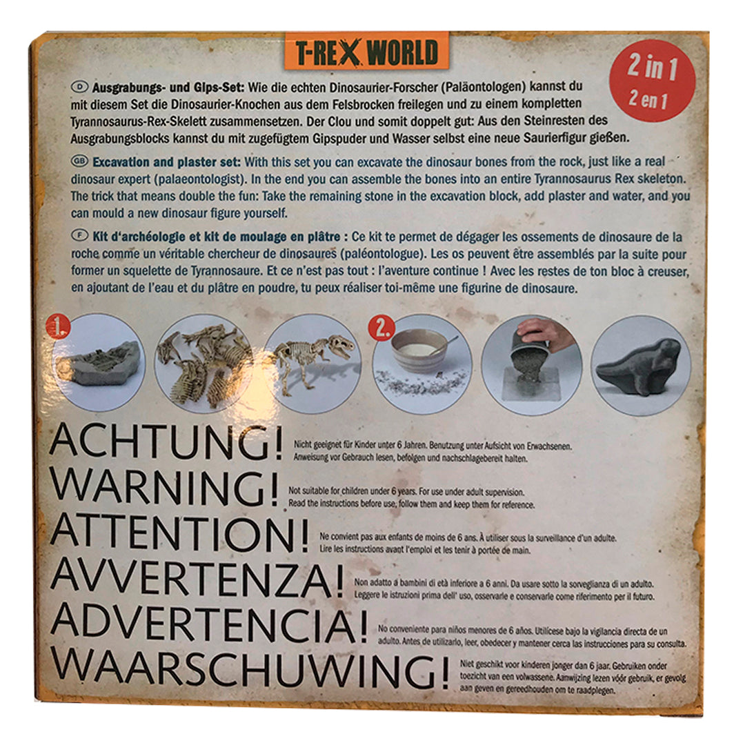 T-Rex Gipssats, Gjut-hacka-hitta-sätt ihop ett dinosaurieskelett