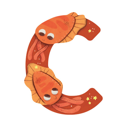 Moulin Roty bokstäver i trä, minus Æ, Ø och Å