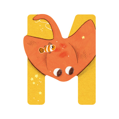 Moulin Roty bokstäver i trä, minus Æ, Ø och Å