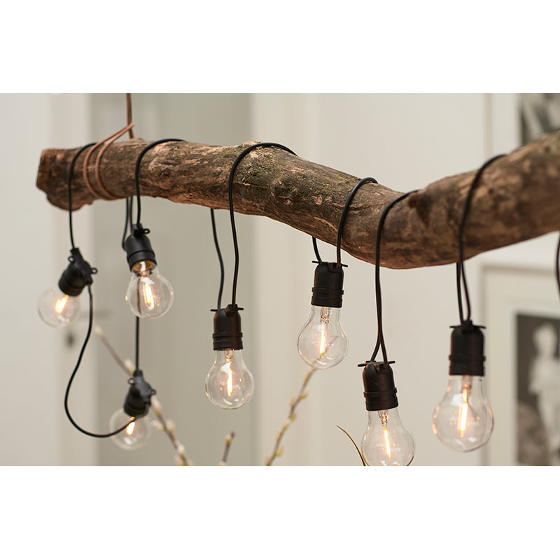 Sirius Tobias Tilläggssats, svart ljusslinga med 10 klara LED-pärlor (utan transformer)