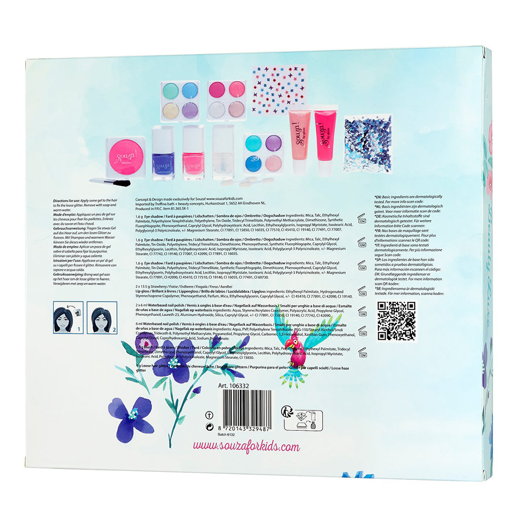 Souza sminkset för barn, Beauty Luxe - Blå/silver hårglitter