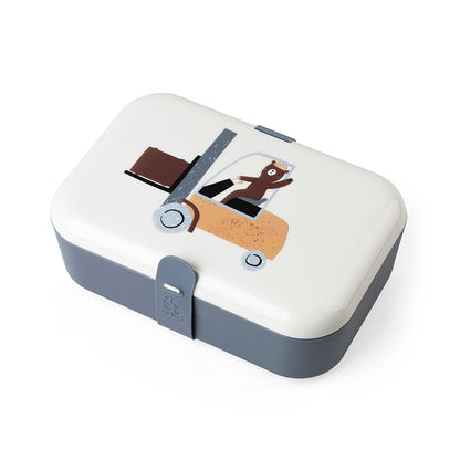 Sebra lunchlåda med avdelare och silikonrem, Busy Builders