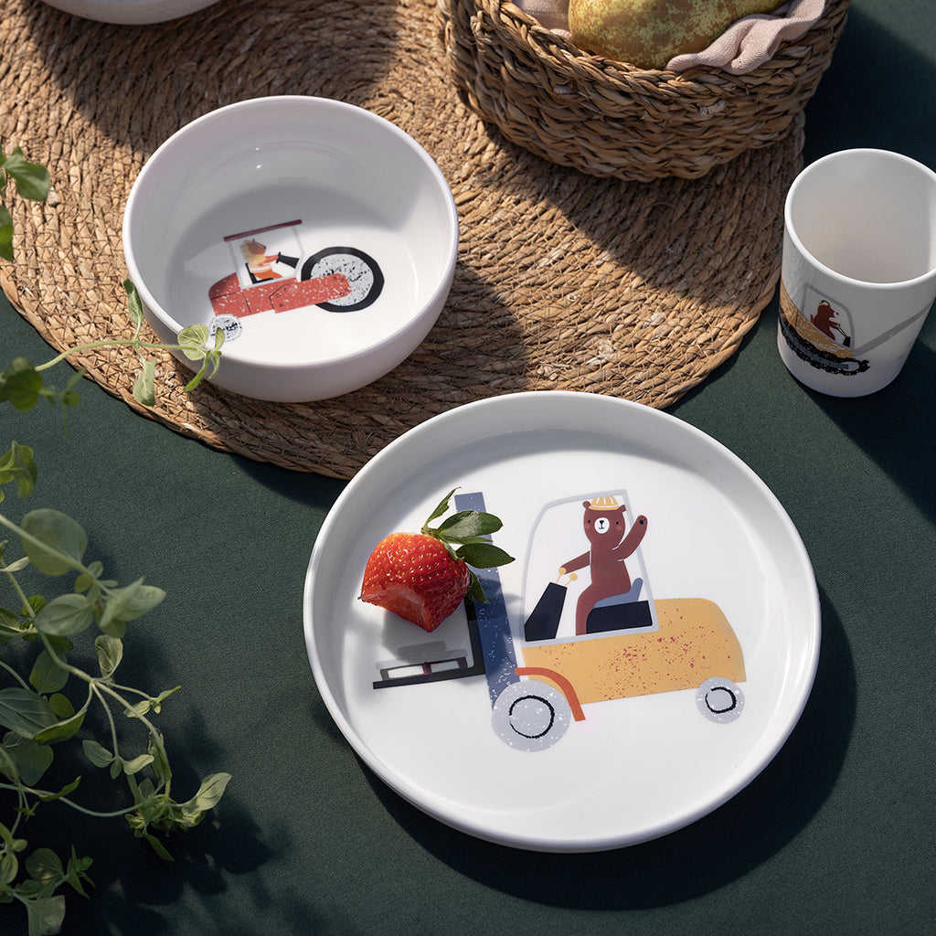 Sebra tallrik, djup - Busy Builders