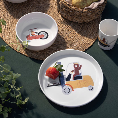 Sebra tallrik, djup - Busy Builders