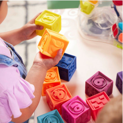 B Toys mjuka byggklossar, One Two Squeeze - 10 st.