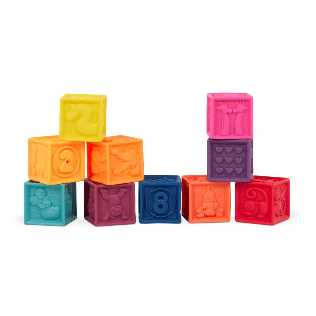 B Toys mjuka byggklossar, One Two Squeeze - 10 st.