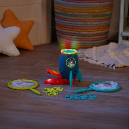 B Toys Raket med uppskjutning, fånga skivor med ketcher