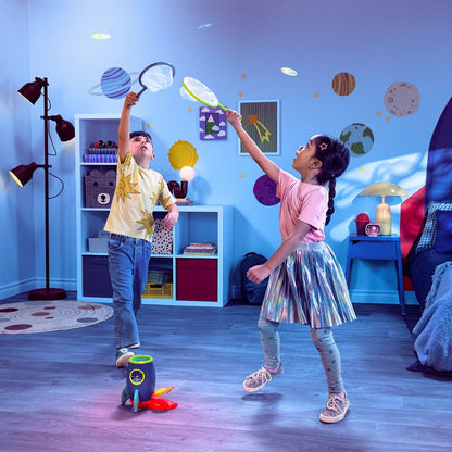 B Toys Raket med uppskjutning, fånga skivor med ketcher