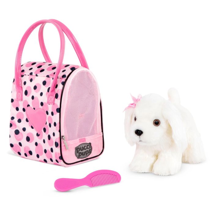 Pucci Pups hund i taske, Pink prikker