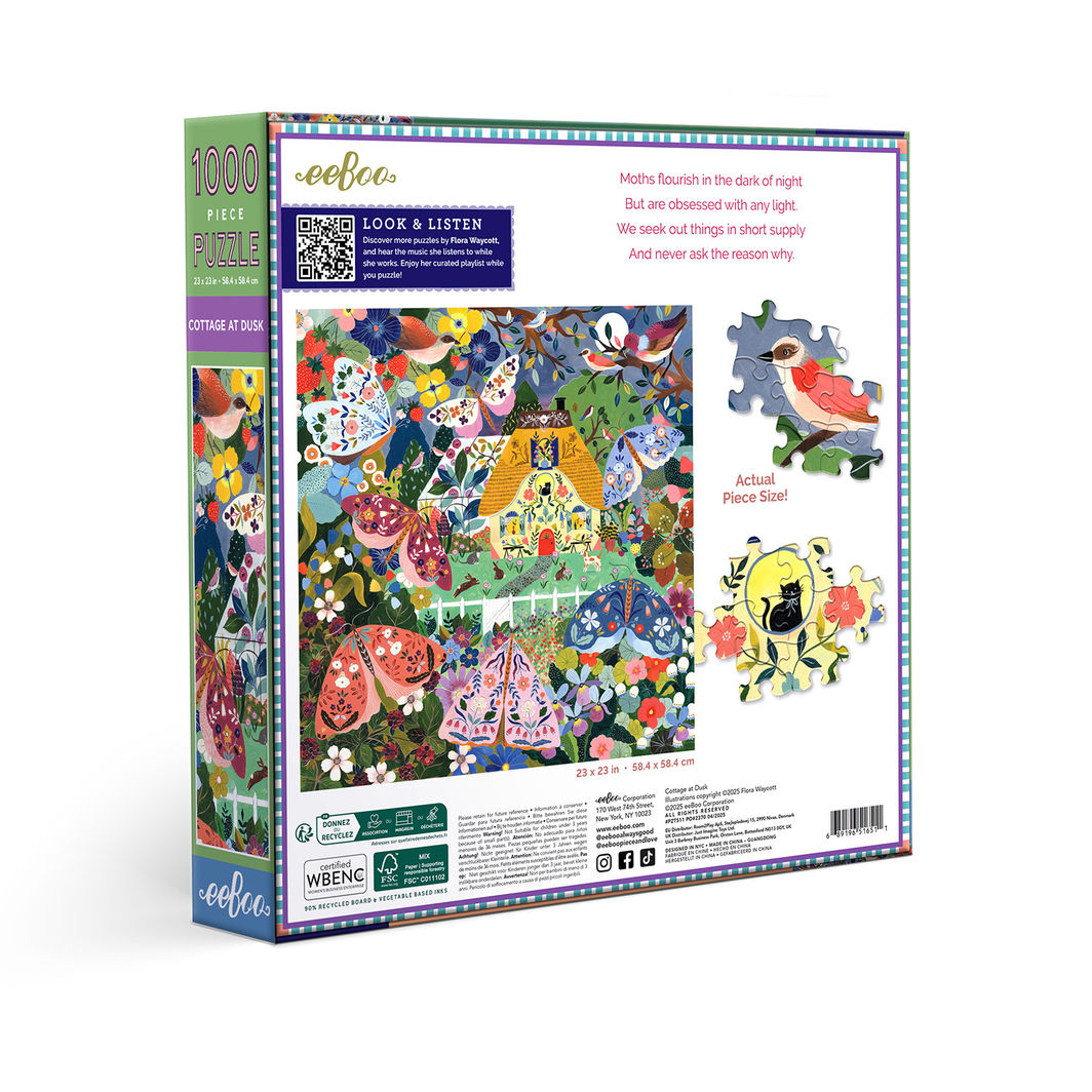 eeBoo - Pussel 1000 bitar - Stuga i skymningen