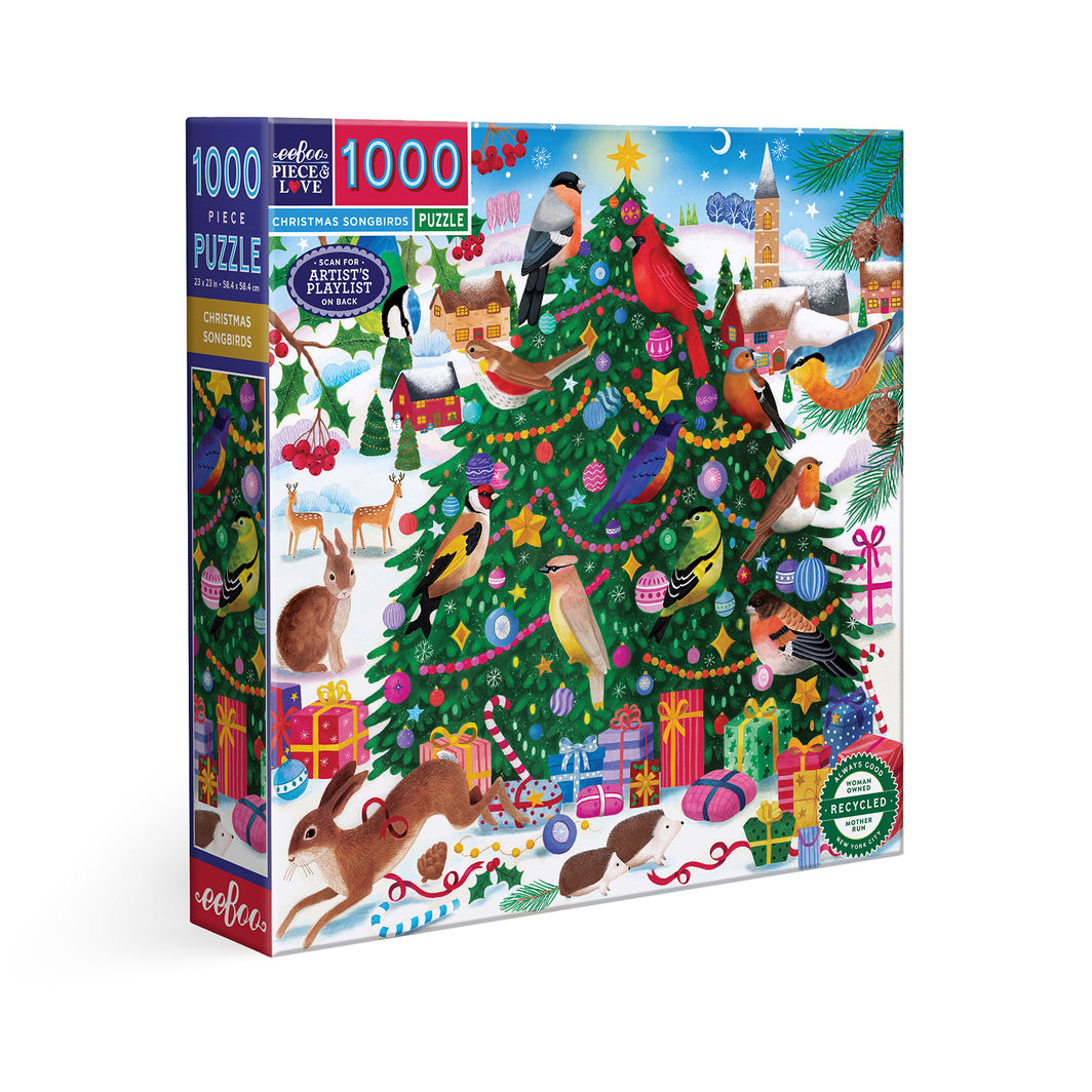 eeBoo Puslespil 1000 brk, Christmas Songbirds