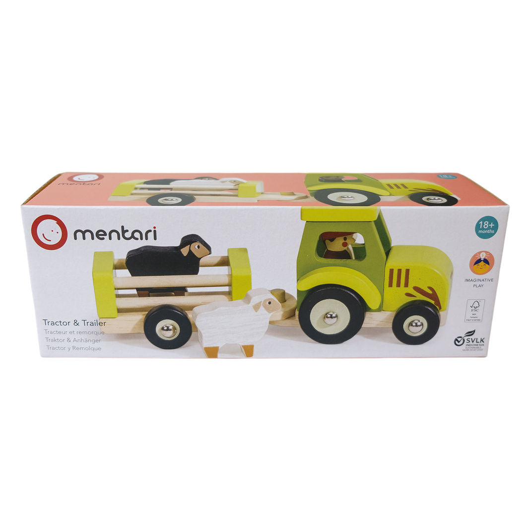 Mentari, Traktor med släp och får