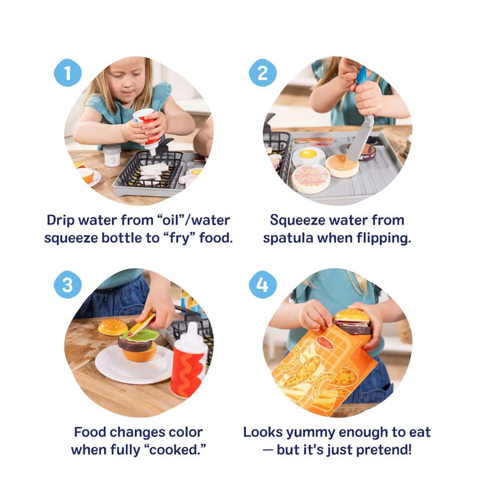 Melissa &amp; Doug Water Wow leksaksmat med vattenaktiverade färgskift, Grill