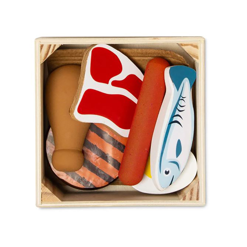 Melissa &amp; Doug leksaksmat i trä, Proteinrika livsmedel