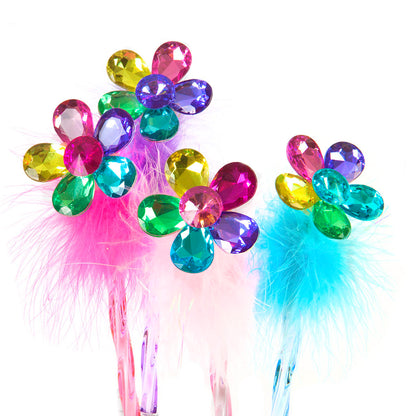 Great Pretenders Kulspetspenna med blomma och fjäder, olika färger