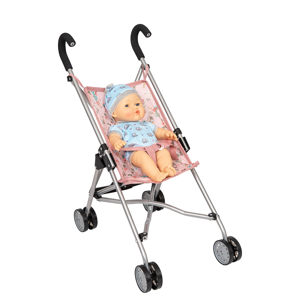 Mamamemo paraplyvagn för dockor, blommor