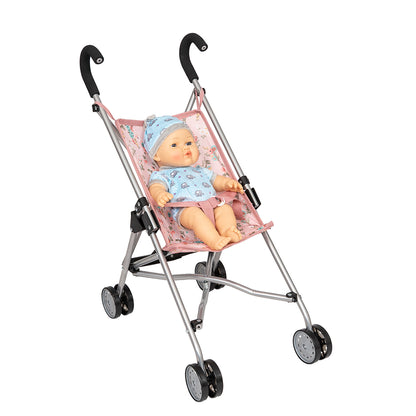 Mamamemo paraplyvagn för dockor, blommor