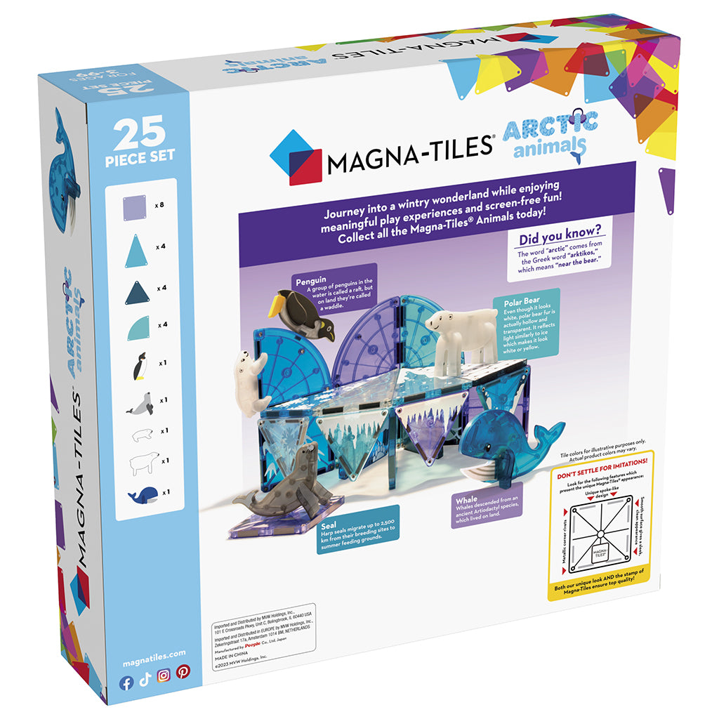Magna-Tiles Magnetiskt byggset, Arktiska djur - 25 delar