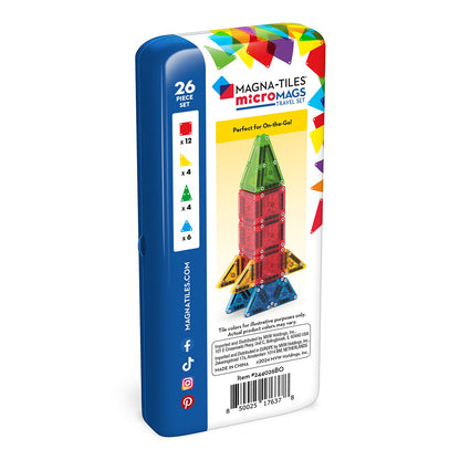 Magna-Tiles MicroMags reseset, Magnetiskt byggset med 26 delar