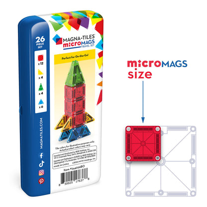Magna-Tiles MicroMags reseset, Magnetiskt byggset med 26 delar