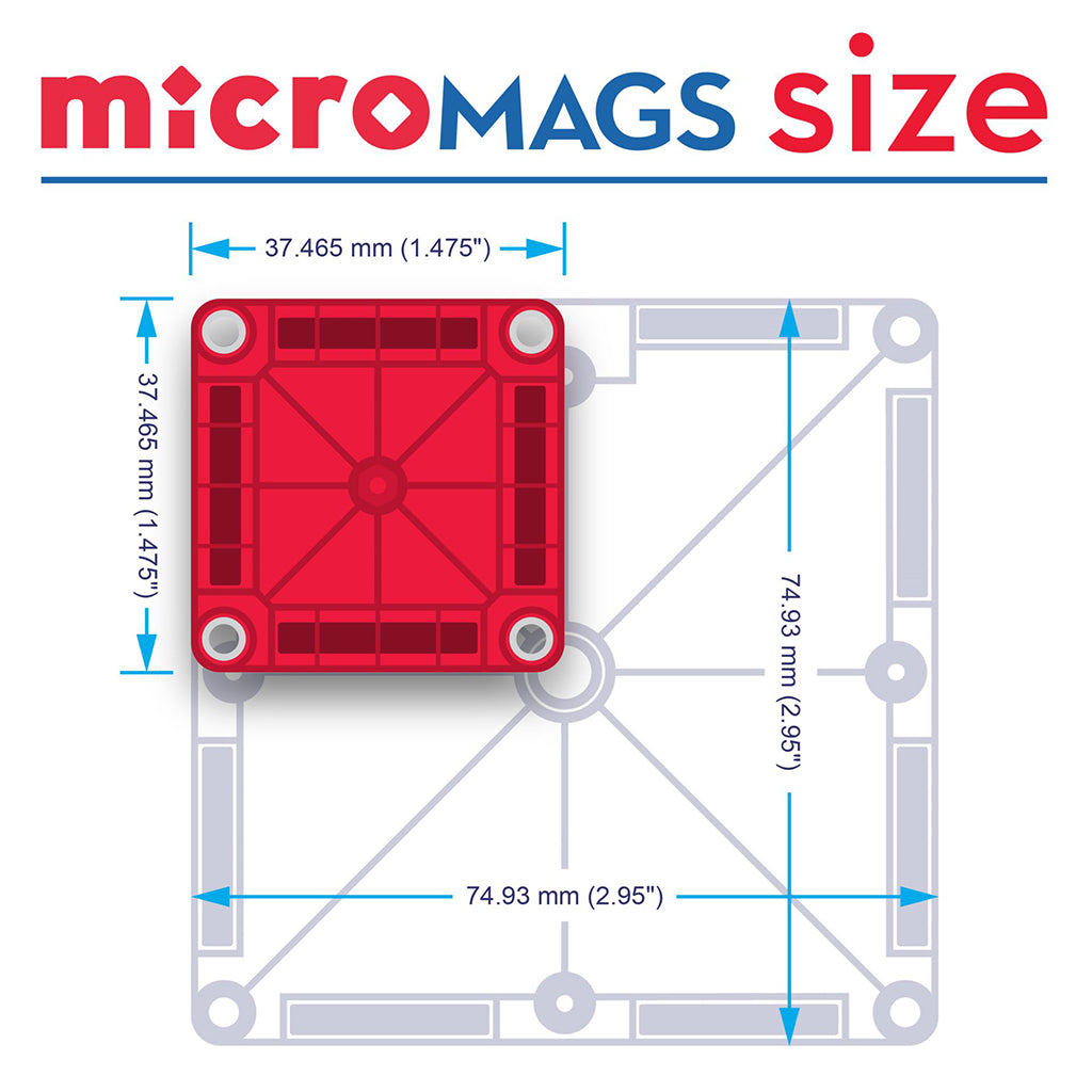 Magna-Tiles MicroMags reseset, Magnetiskt byggset med 26 delar