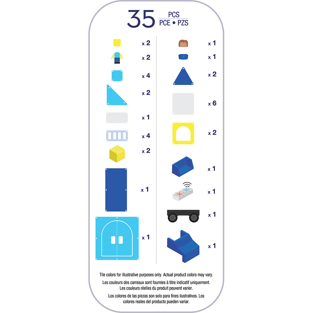 Magna-Tiles Magnetiskt byggset, Polisstation 36 delar