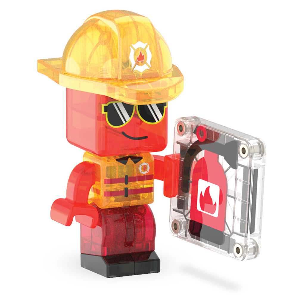 Magna-Tiles Magnetiskt byggset, Brand- och räddningsstation - 27 delar