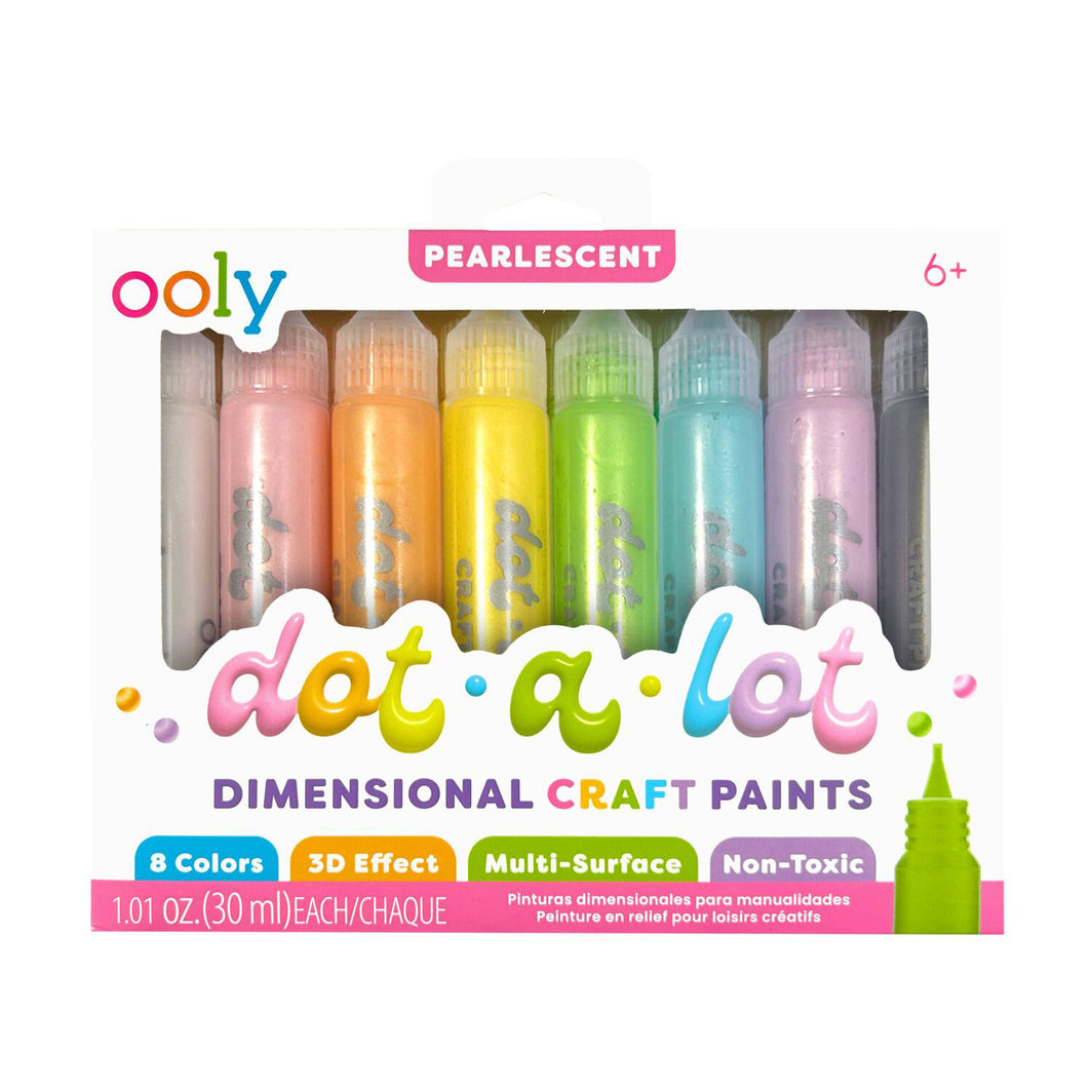 Ooly 3D effekt prikmaling 8 stk, Dot-a-Lot Pearlescent