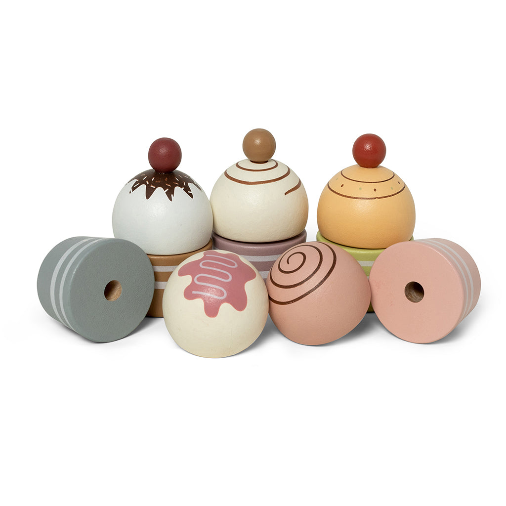 Mamamemo Leksaksmat i trä, Cupcakes på kakfat