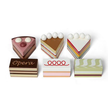 Mamamemo Leksaksmat i trä, Tårtbitar på fat