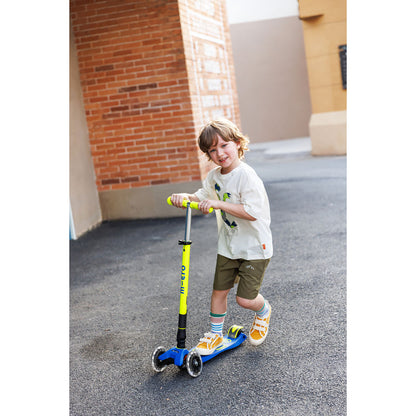 Micro sparkcykel Maxi Deluxe Fällbar LED, Neon Canary Yellow